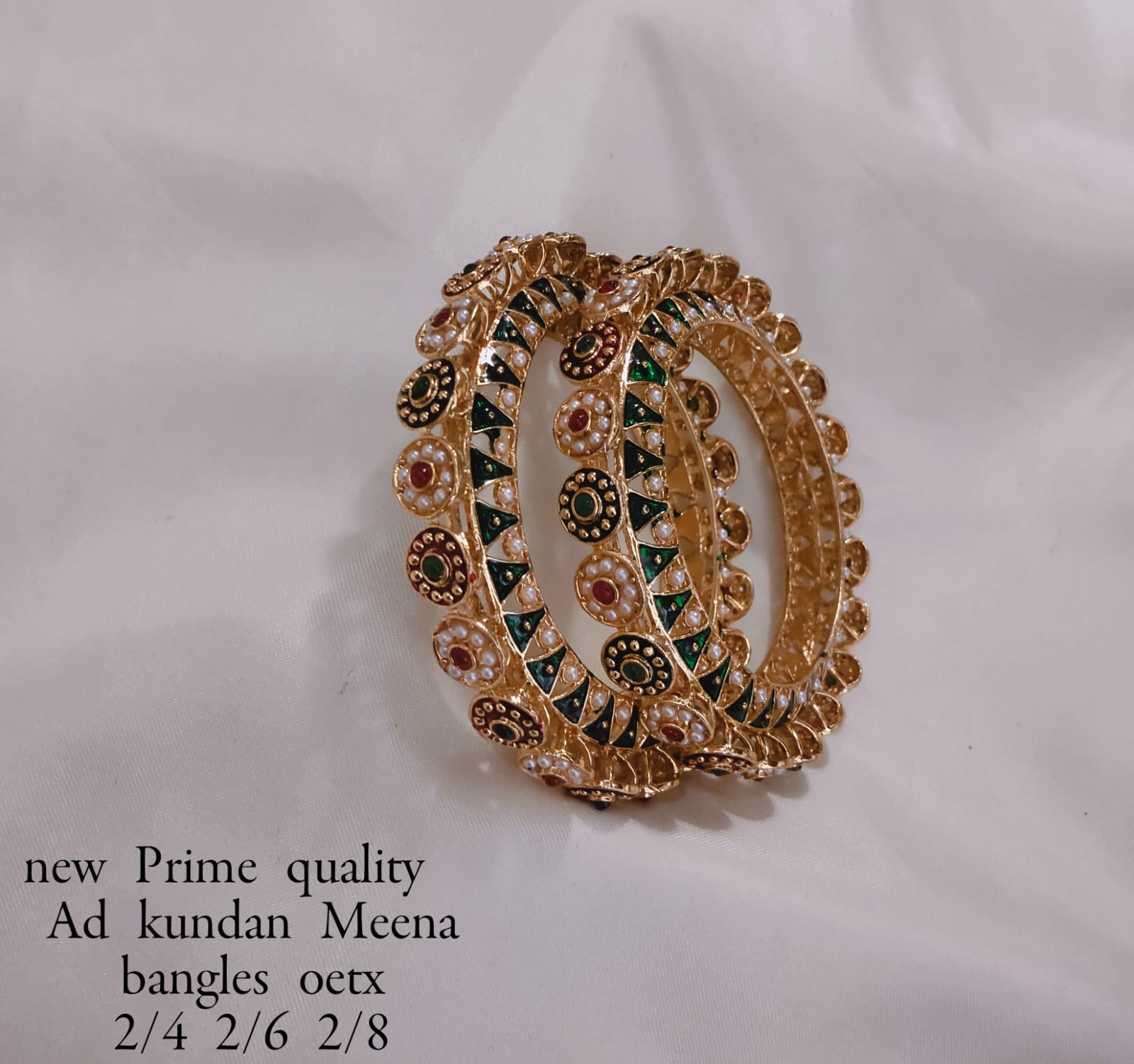 Gold Plated Meenakari Bangle set